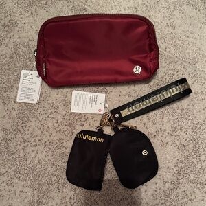 Lululemon Athletica Burgundy and Black Bag Set